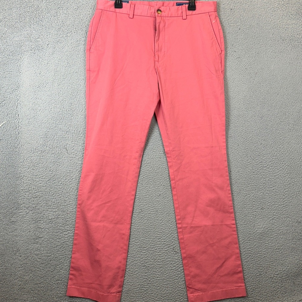 NEW Vineyard Vines Breaker Pants Mens 34X34 Lobster Reef Pink Chinos Stretch